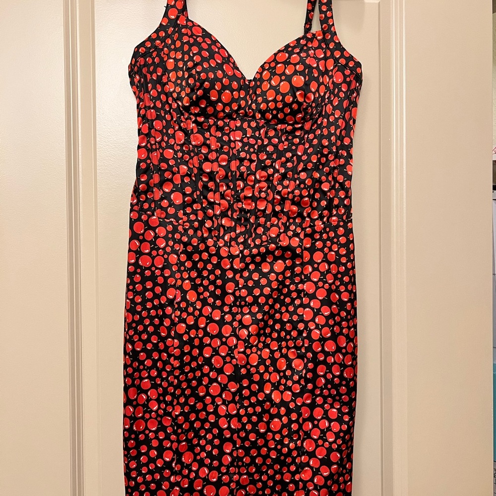 Sexy corset style apple print dress.